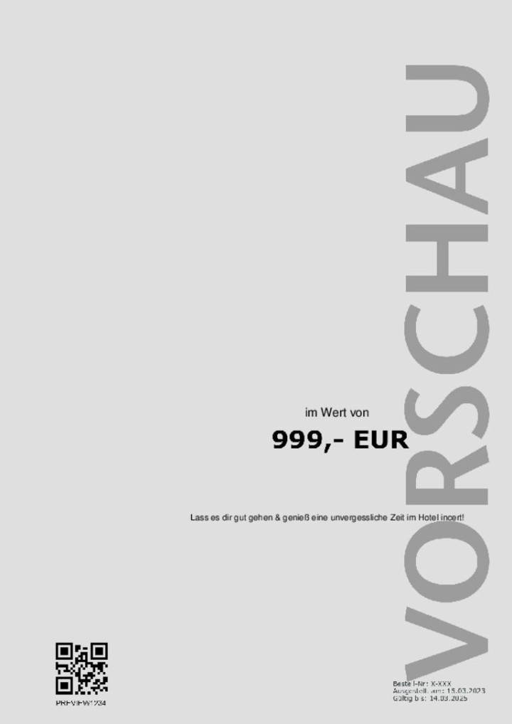 incert-Hotel Wertgutschein